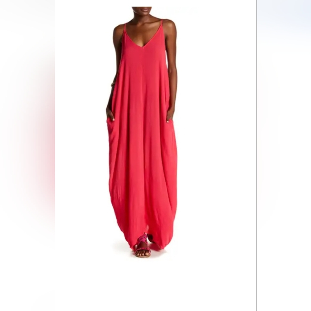 NWT!Lovestitch gauze maxi dress! Coral only! (color is sold out!)Sz.S/M